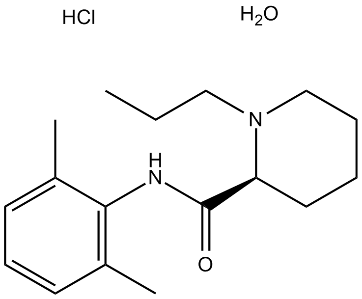 Ropivacaine hydrochloride monohydrate 化学構造