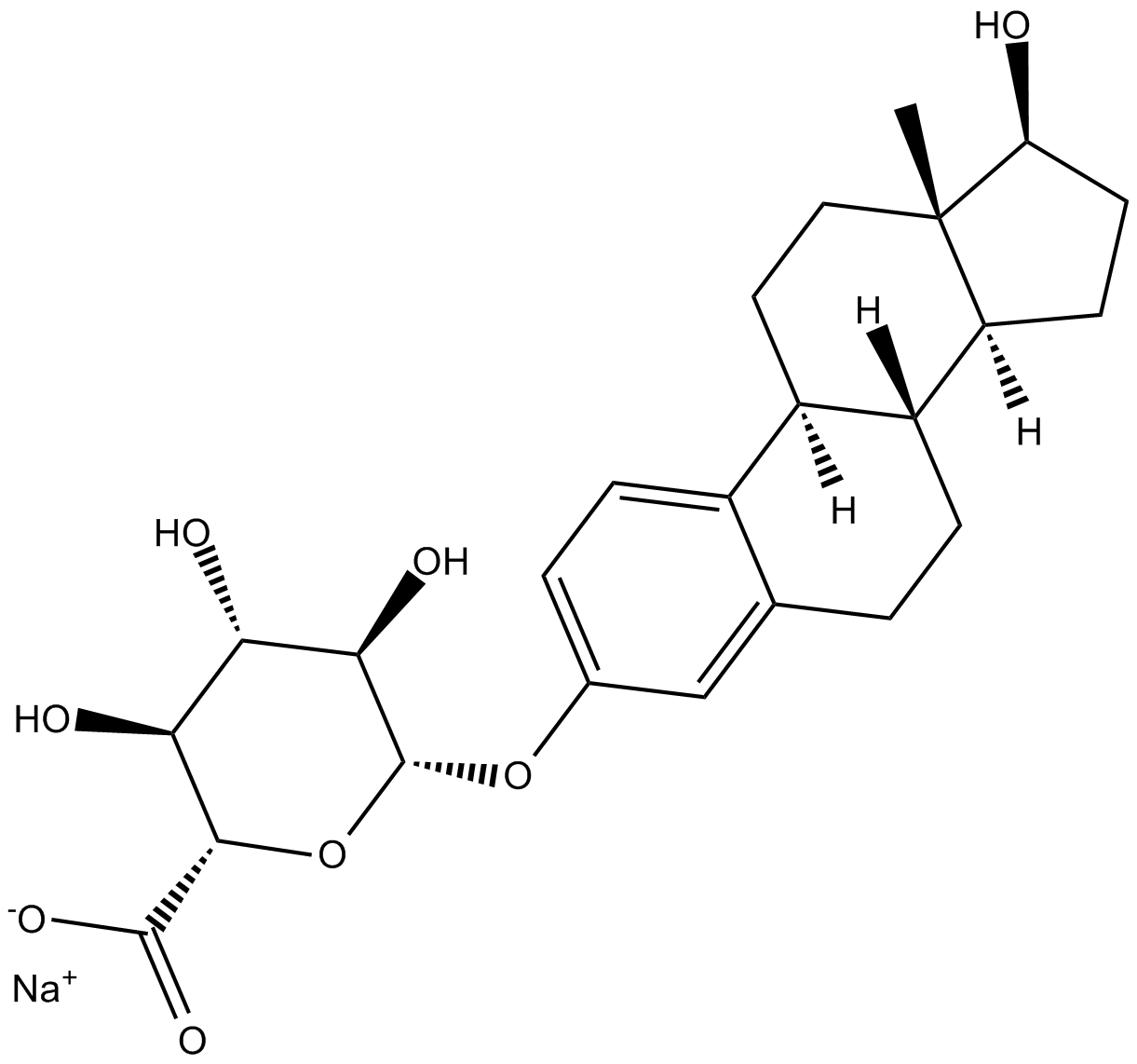 Estradiol 3-(β-D-Glucuronide) (sodium salt) 化学構造