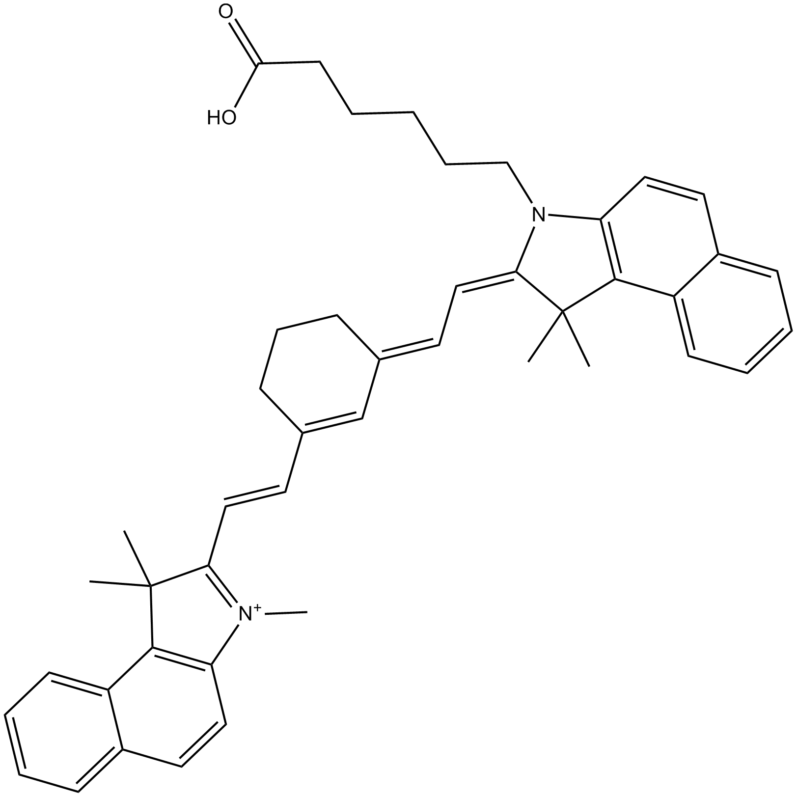 Cy7.5 carboxylic acid (non-sulfonated) 化学構造