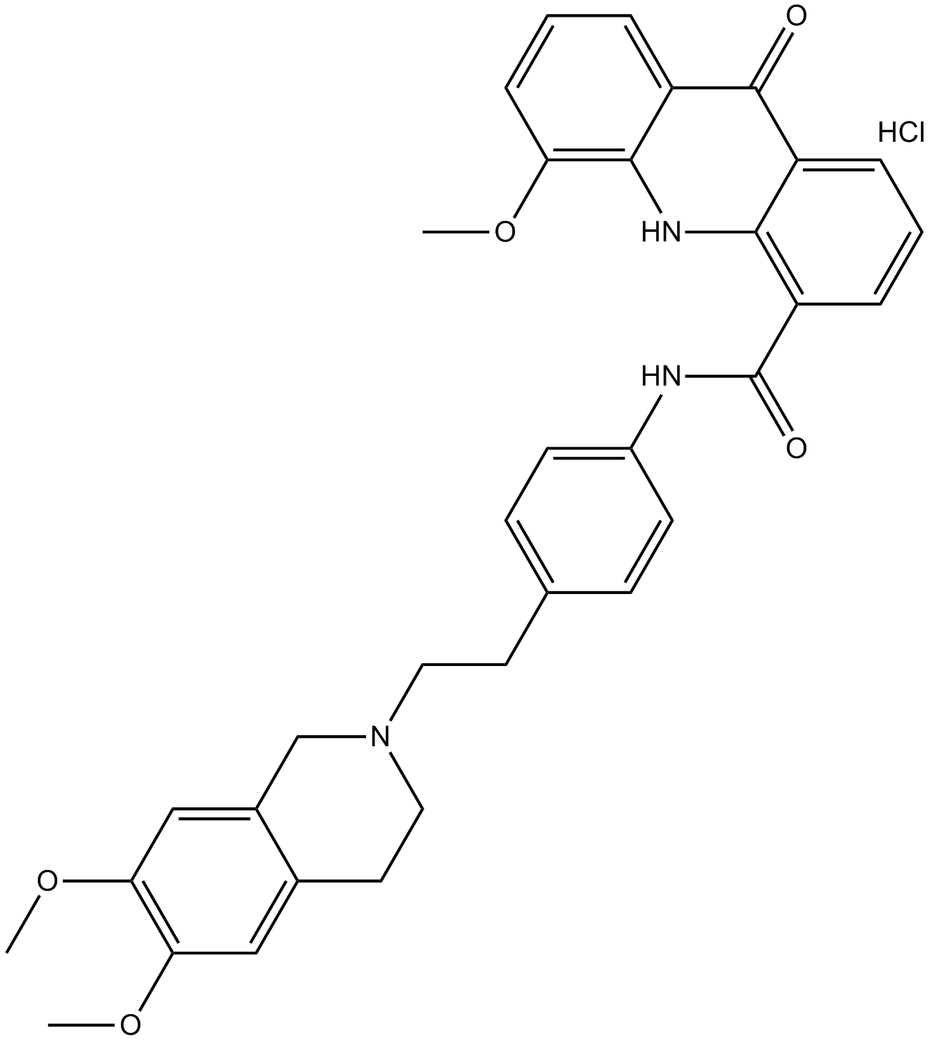 Elacridar hydrochloride  Chemical Structure