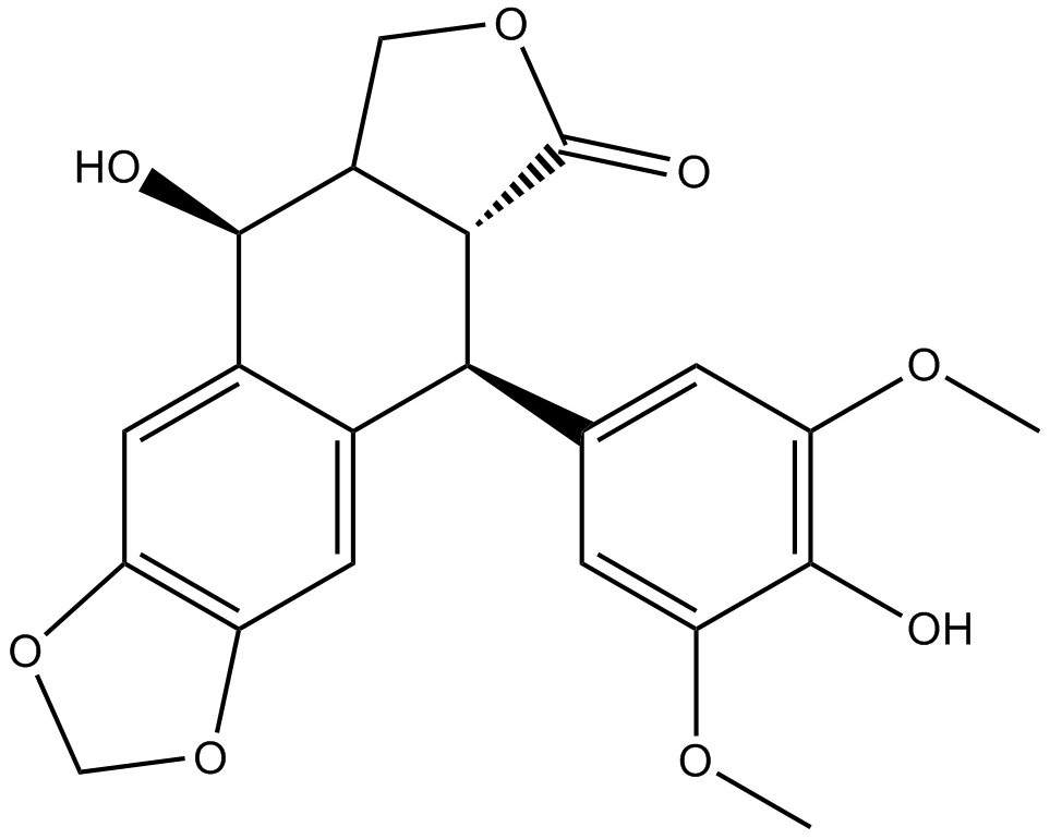 4'-Demethylepipodophyllotoxin 化学構造