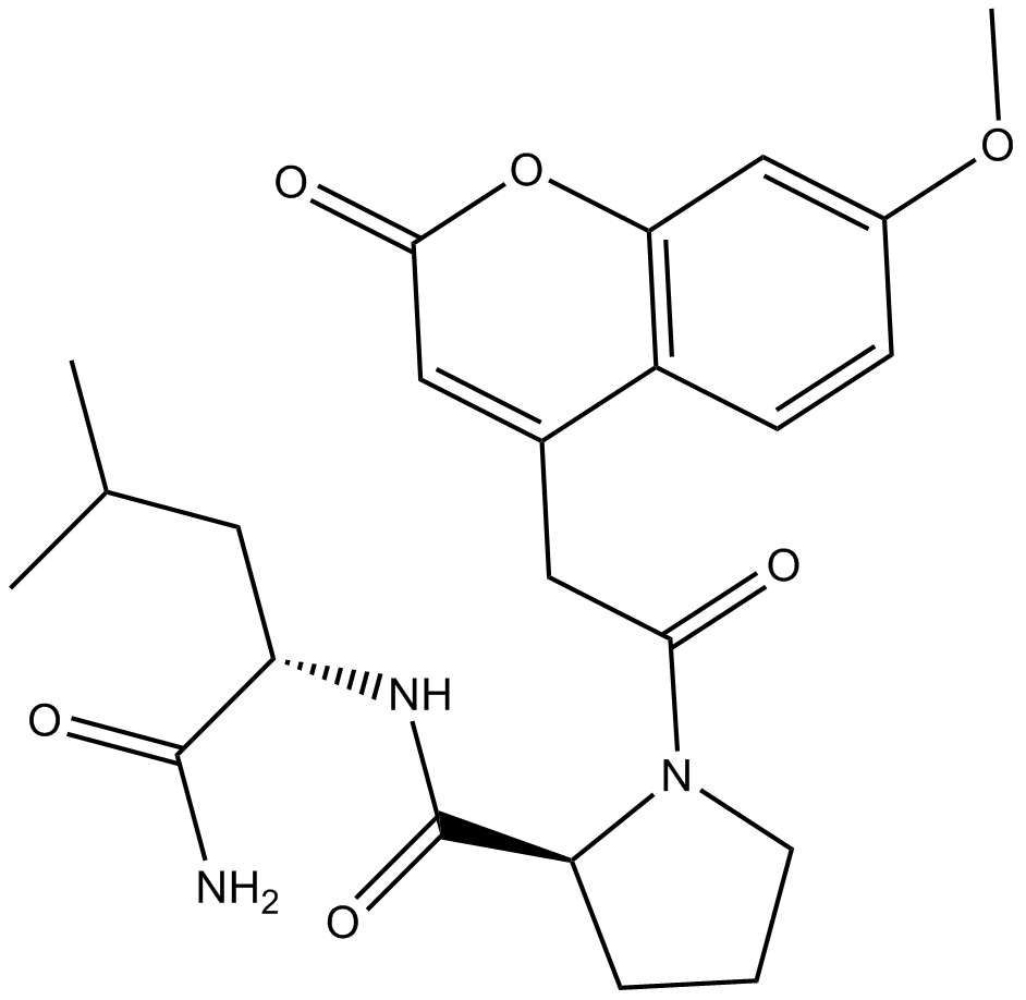 Mca-Pro-Leu-NH2 Chemische Struktur