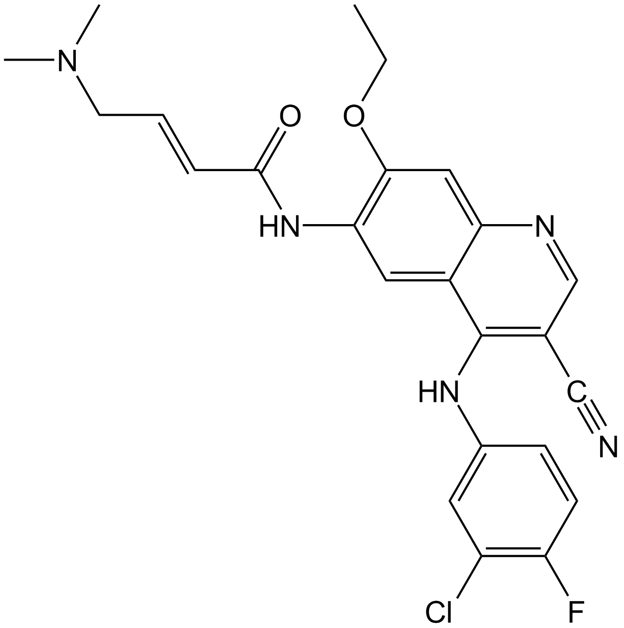 Pelitinib (EKB-569) التركيب الكيميائي