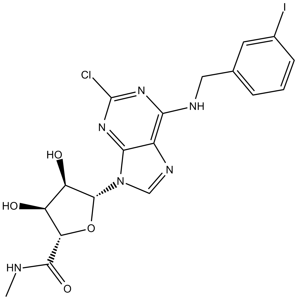 2-Cl-IB-MECA 化学構造