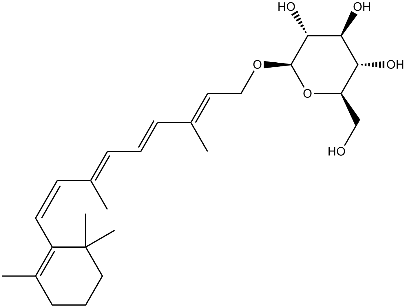 Retinyl glucoside Chemische Struktur