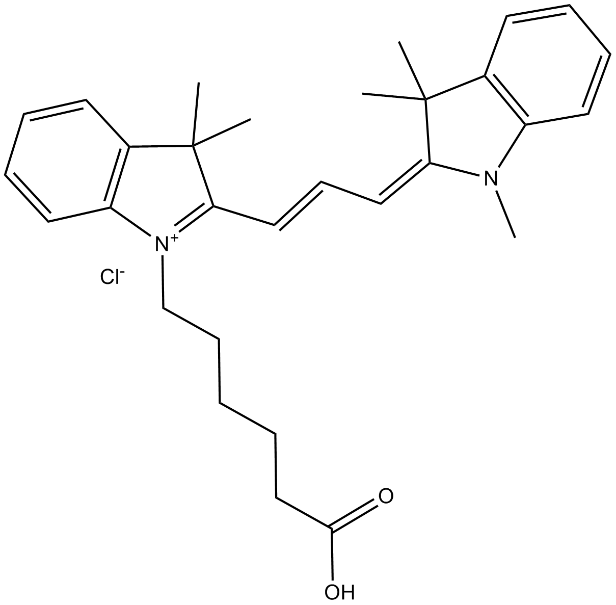 Cy3 carboxylic acid (non-sulfonated)  Chemical Structure