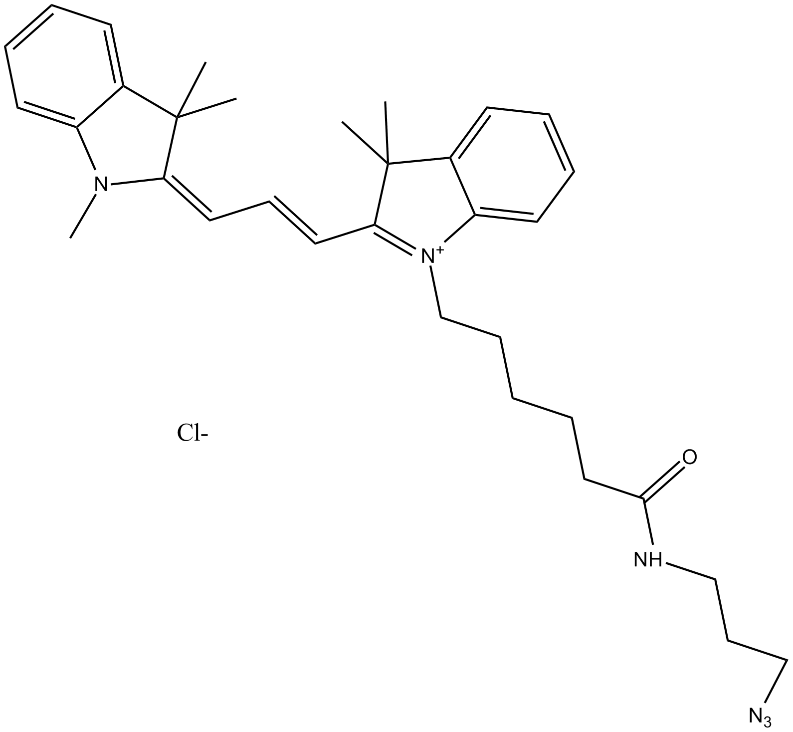 Cy3 azide (non-sulfonated) Chemische Struktur