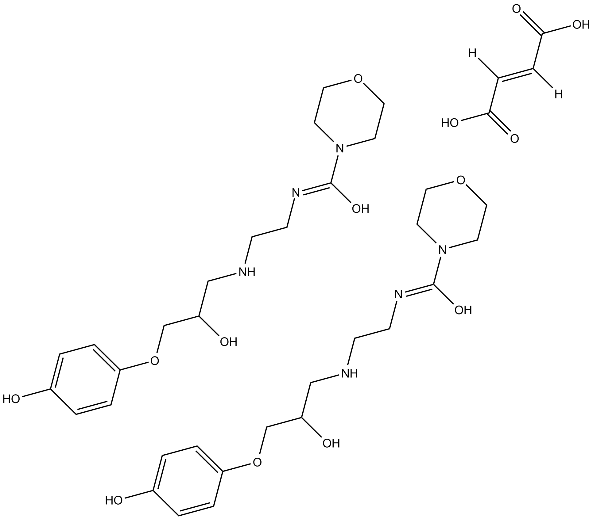 Xamoterol hemifumarate Chemische Struktur