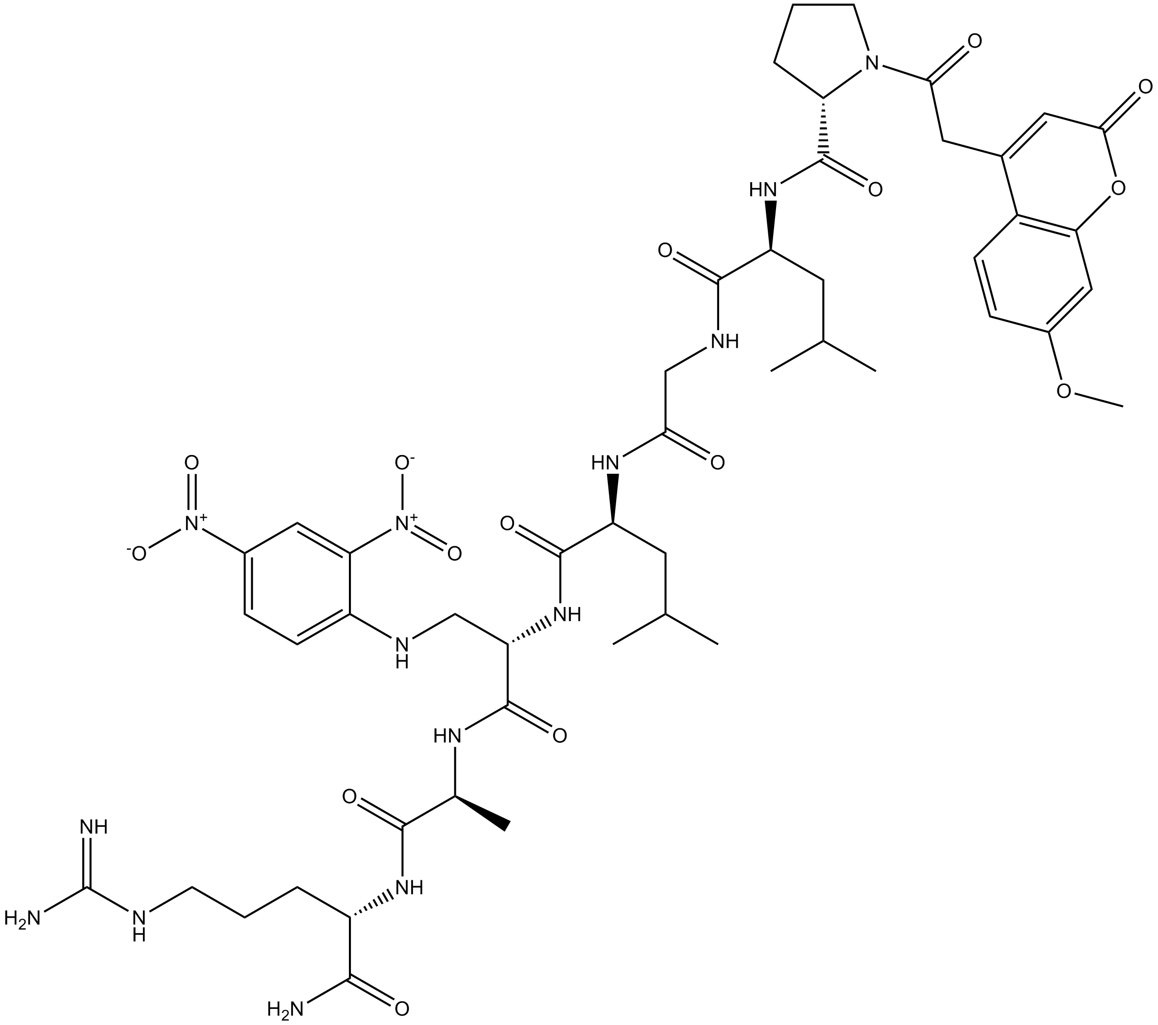 MOCAc-PLGL(Dpa)AR Chemische Struktur