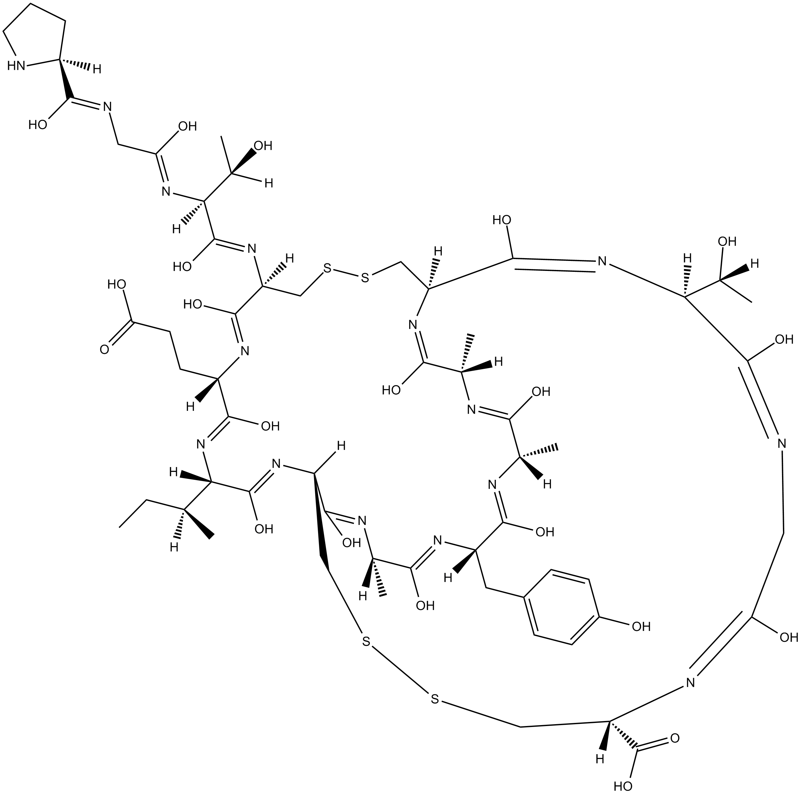 Guanylin (human) 化学構造