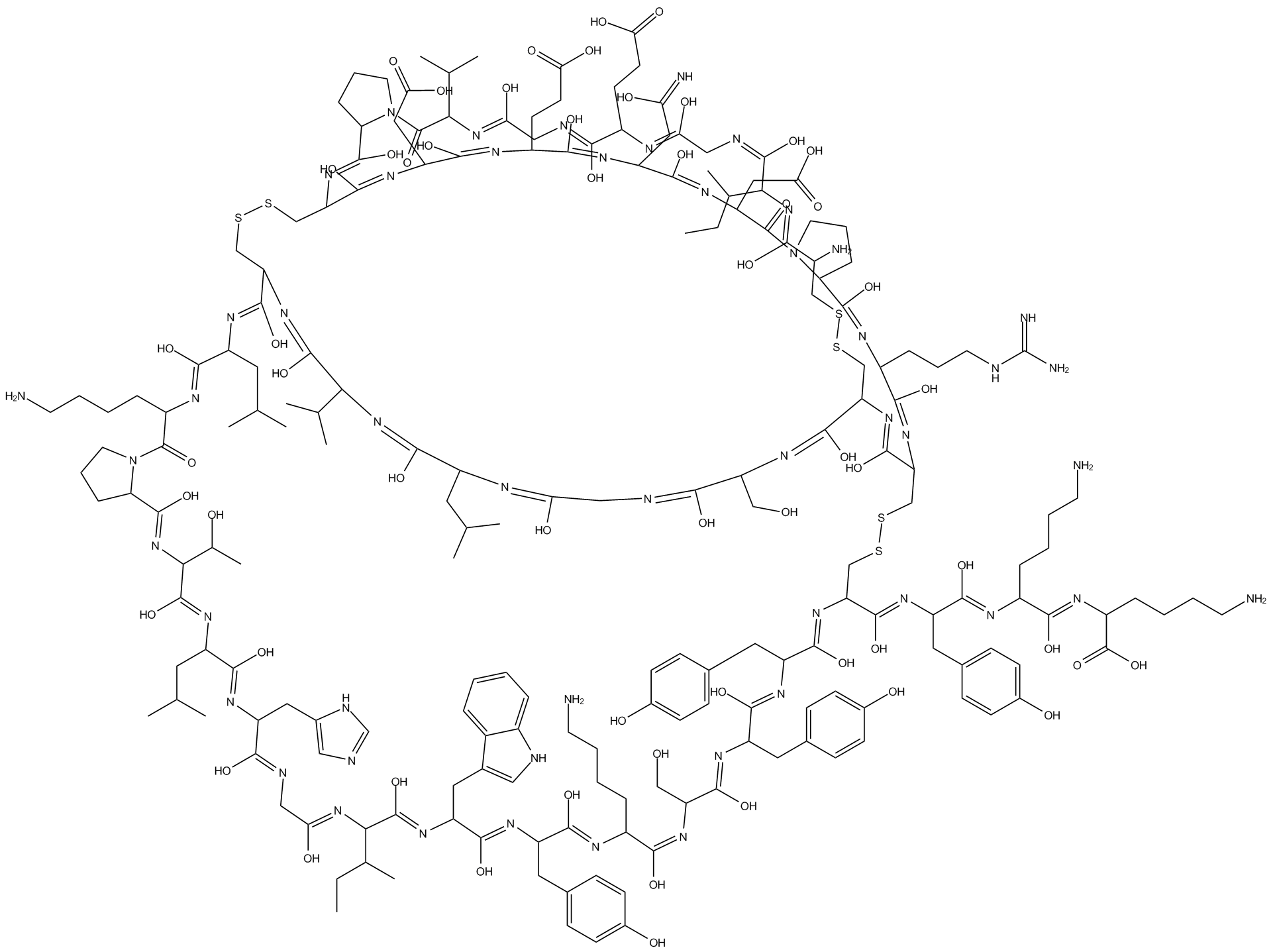 Huwentoxin XVI Chemische Struktur
