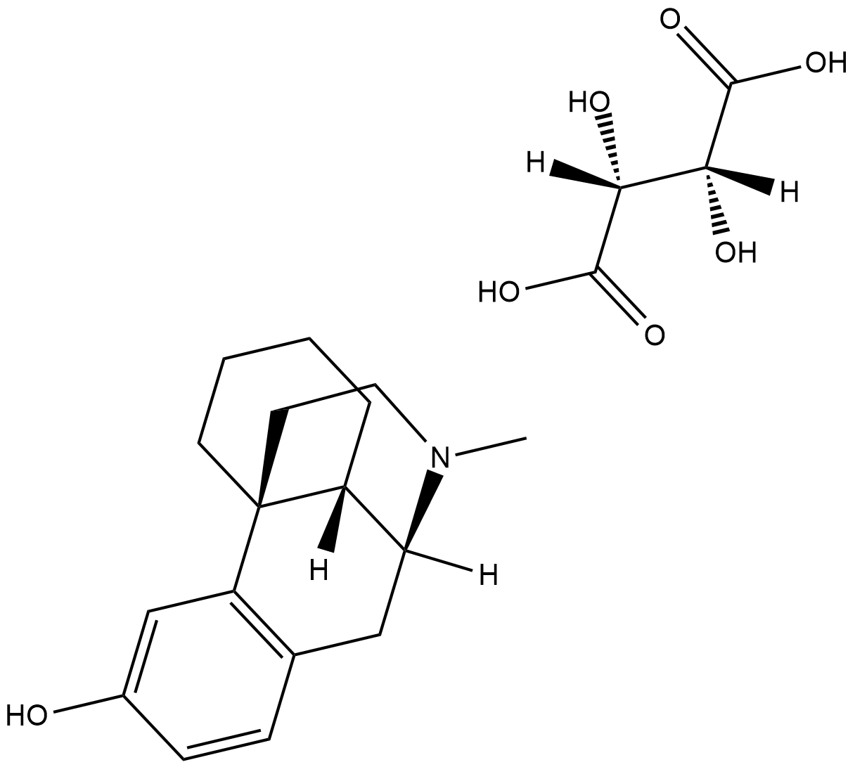 Dextrorphan (tartrate) 化学構造