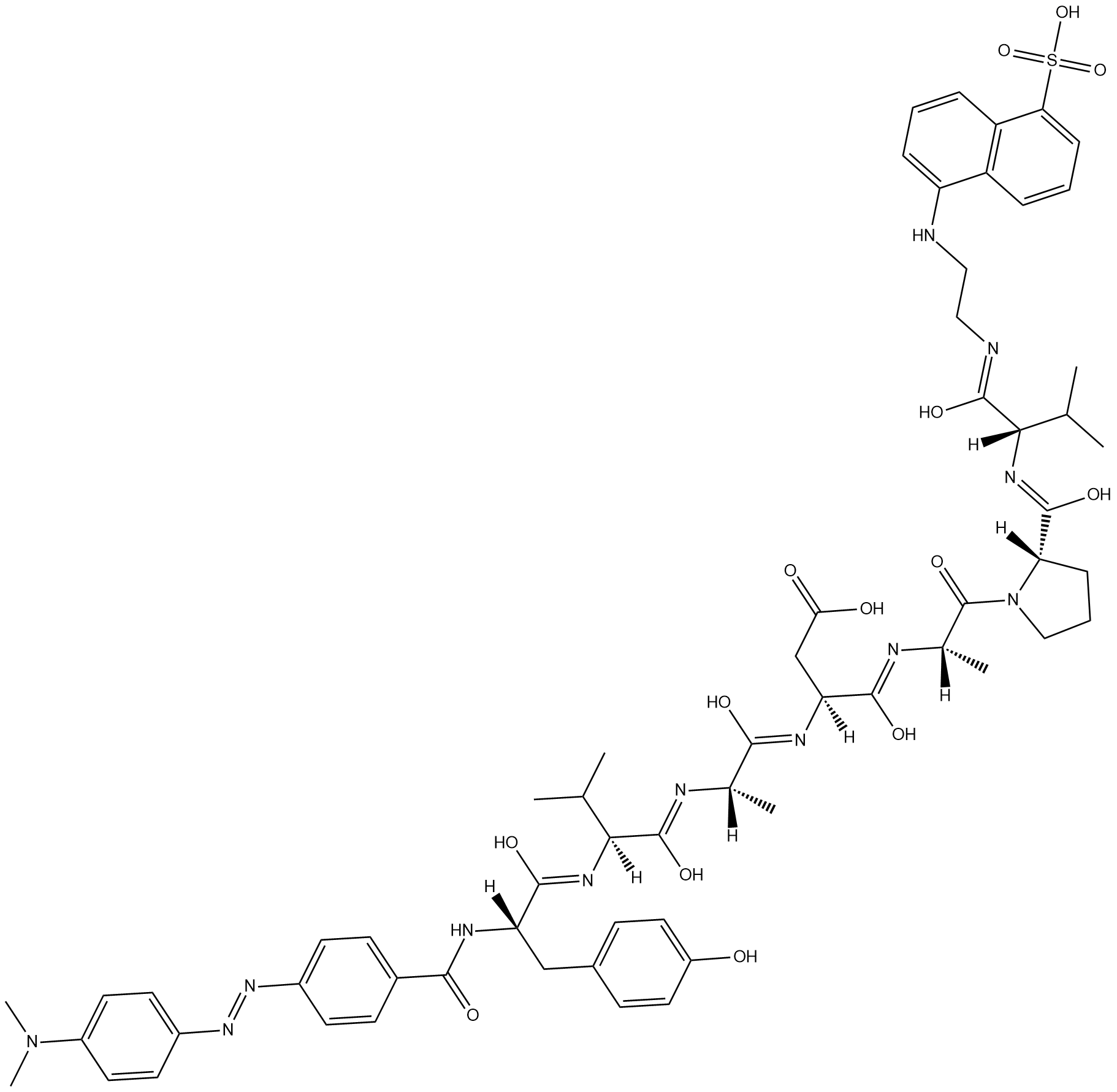 Dabcyl-YVADAPV-EDANS 化学構造