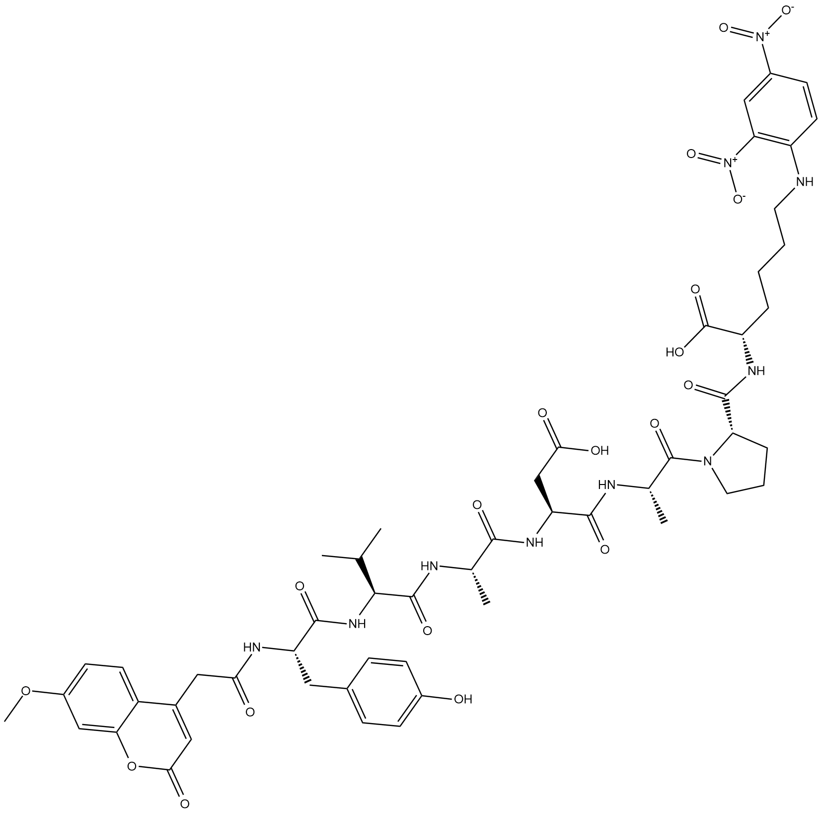 Mca-YVADAP-Lys(Dnp)-OH التركيب الكيميائي