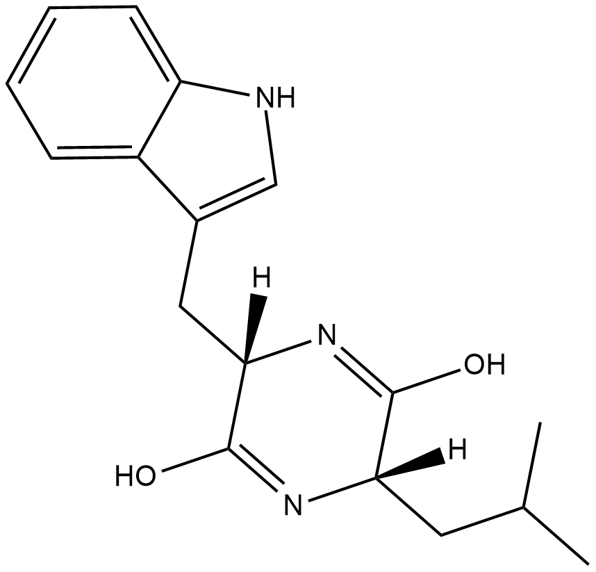 Cyclo(L-Leu-L-Trp) 化学構造
