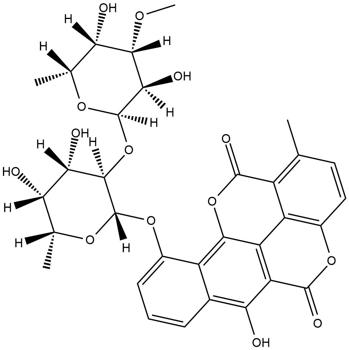 Chartreusin التركيب الكيميائي