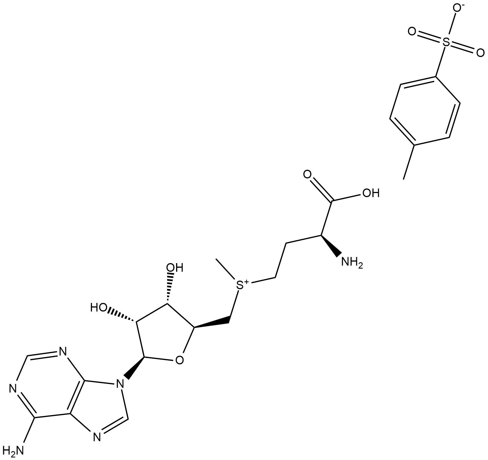 S-(5'-Adenosyl)-L-methionine (tosylate) 化学構造