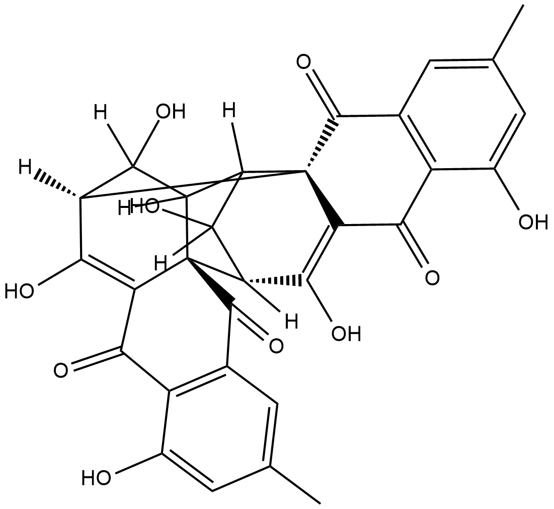 (+)-Rugulosin 化学構造