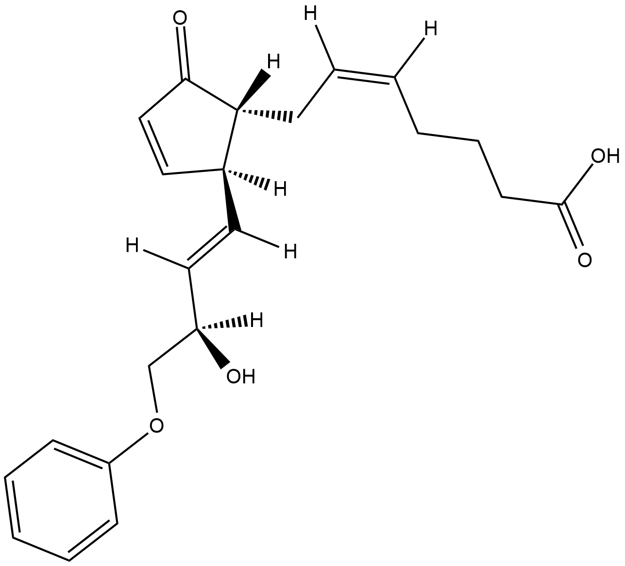 16-phenoxy tetranor Prostaglandin A2 化学構造