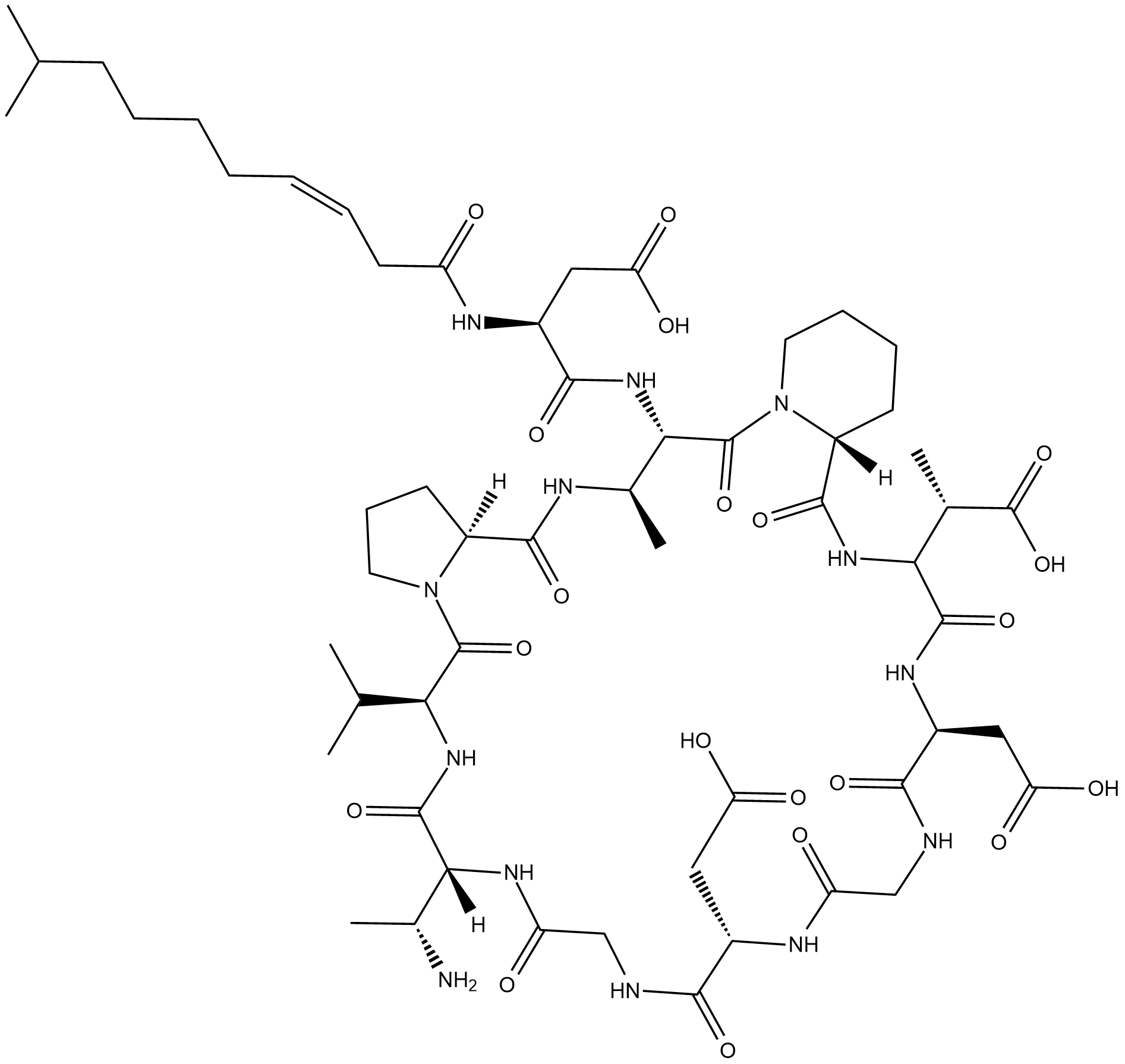 Aspartocin D 化学構造