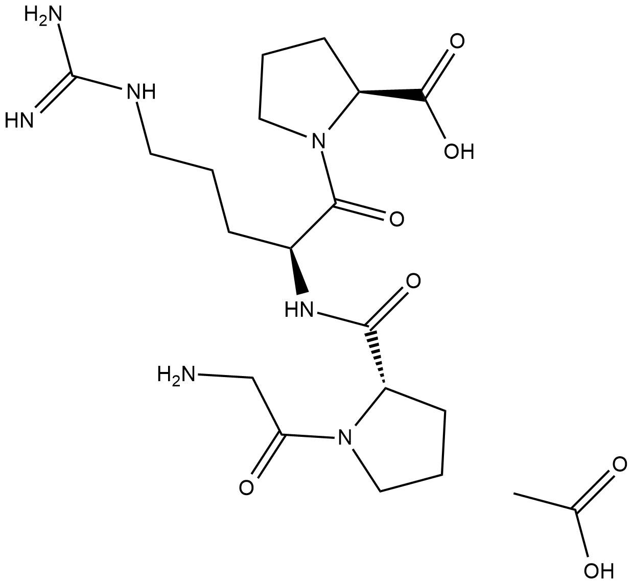 H-Gly-Pro-Arg-Pro-OH (acetate)  Chemical Structure