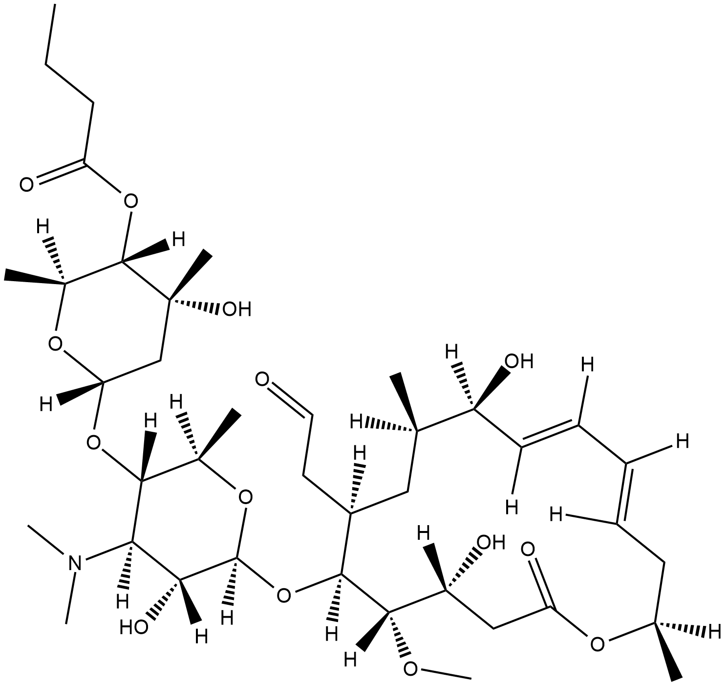 Leucomycin A5 التركيب الكيميائي