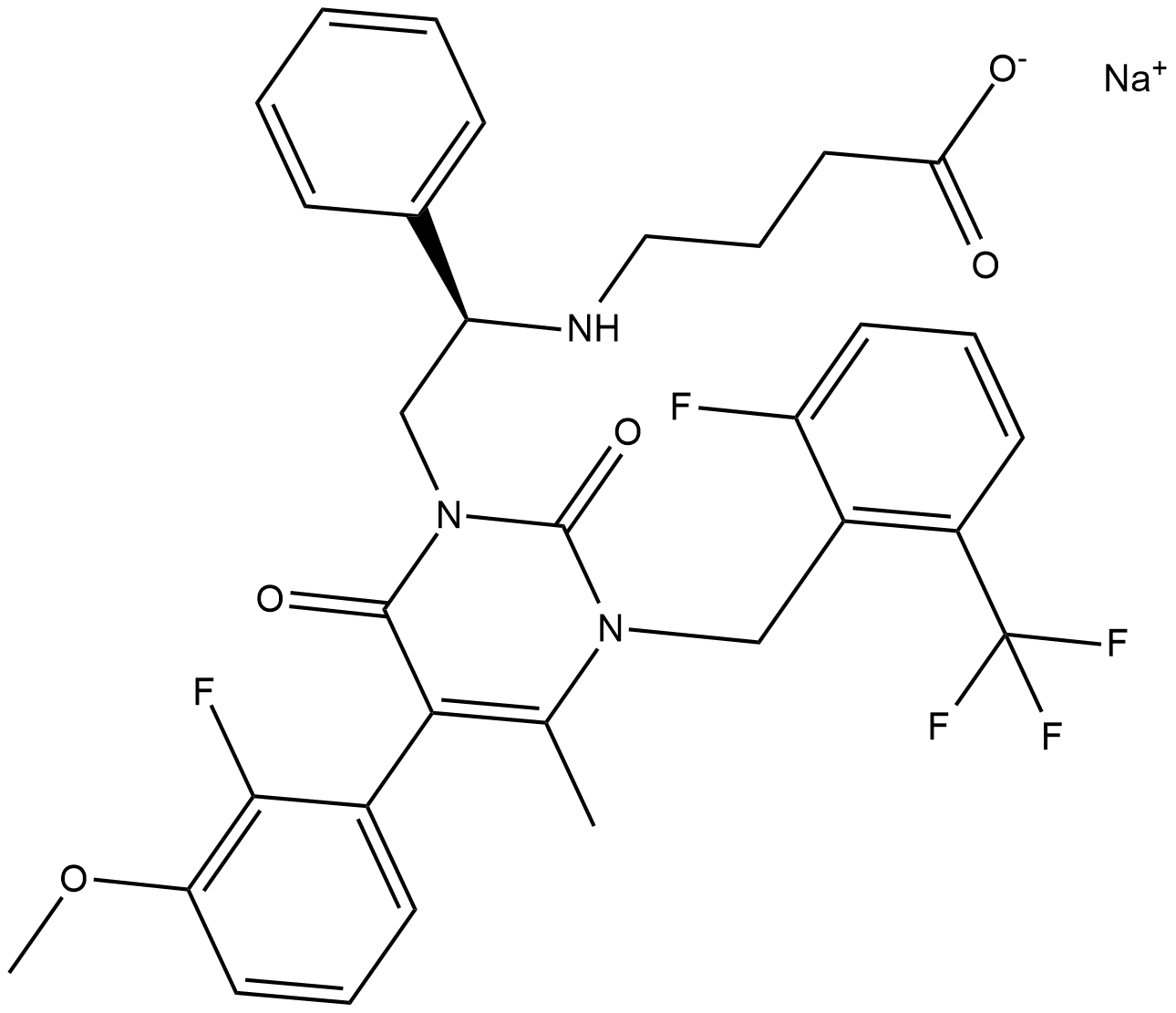 Elagolix sodium  Chemical Structure