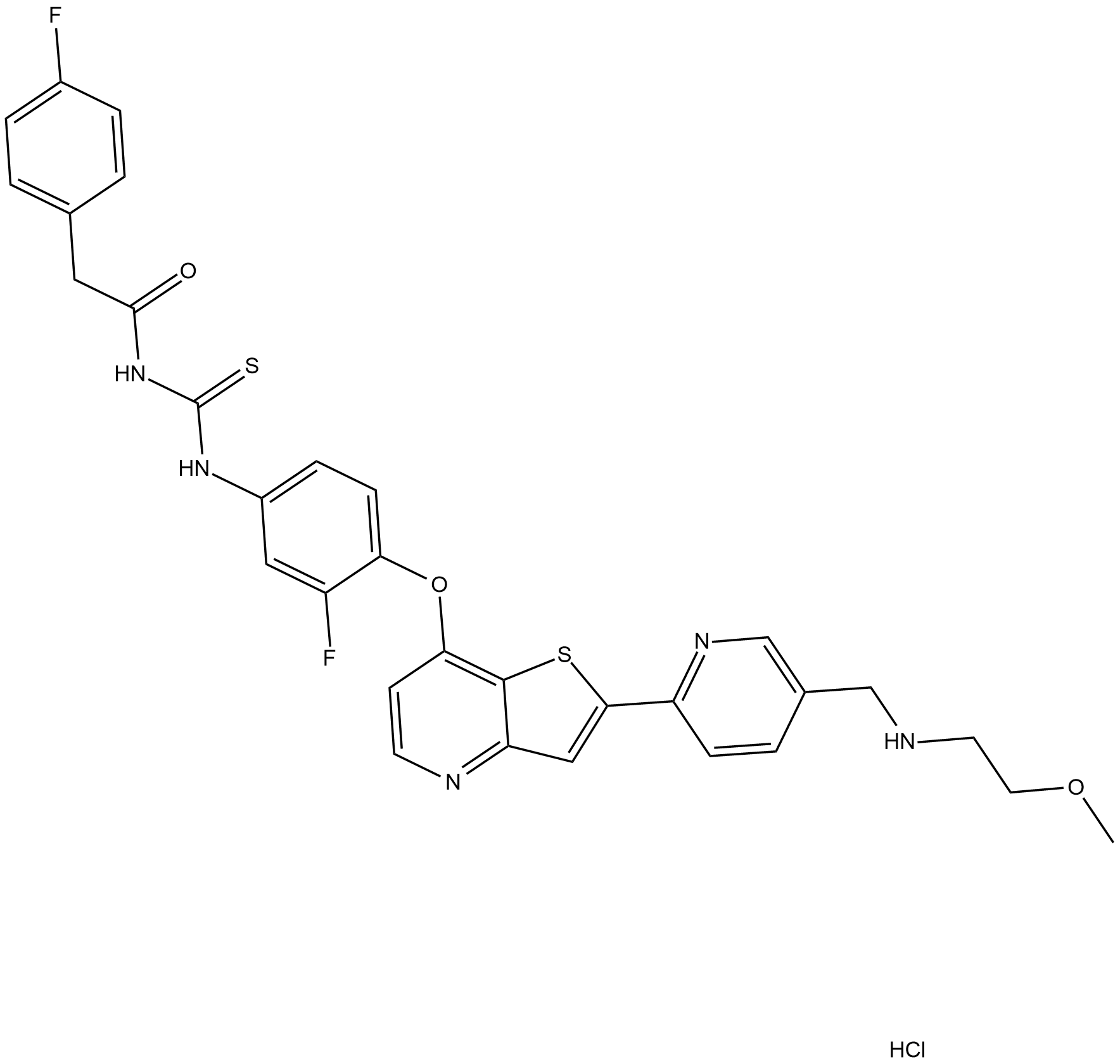 Glesatinib hydrochloride  Chemical Structure