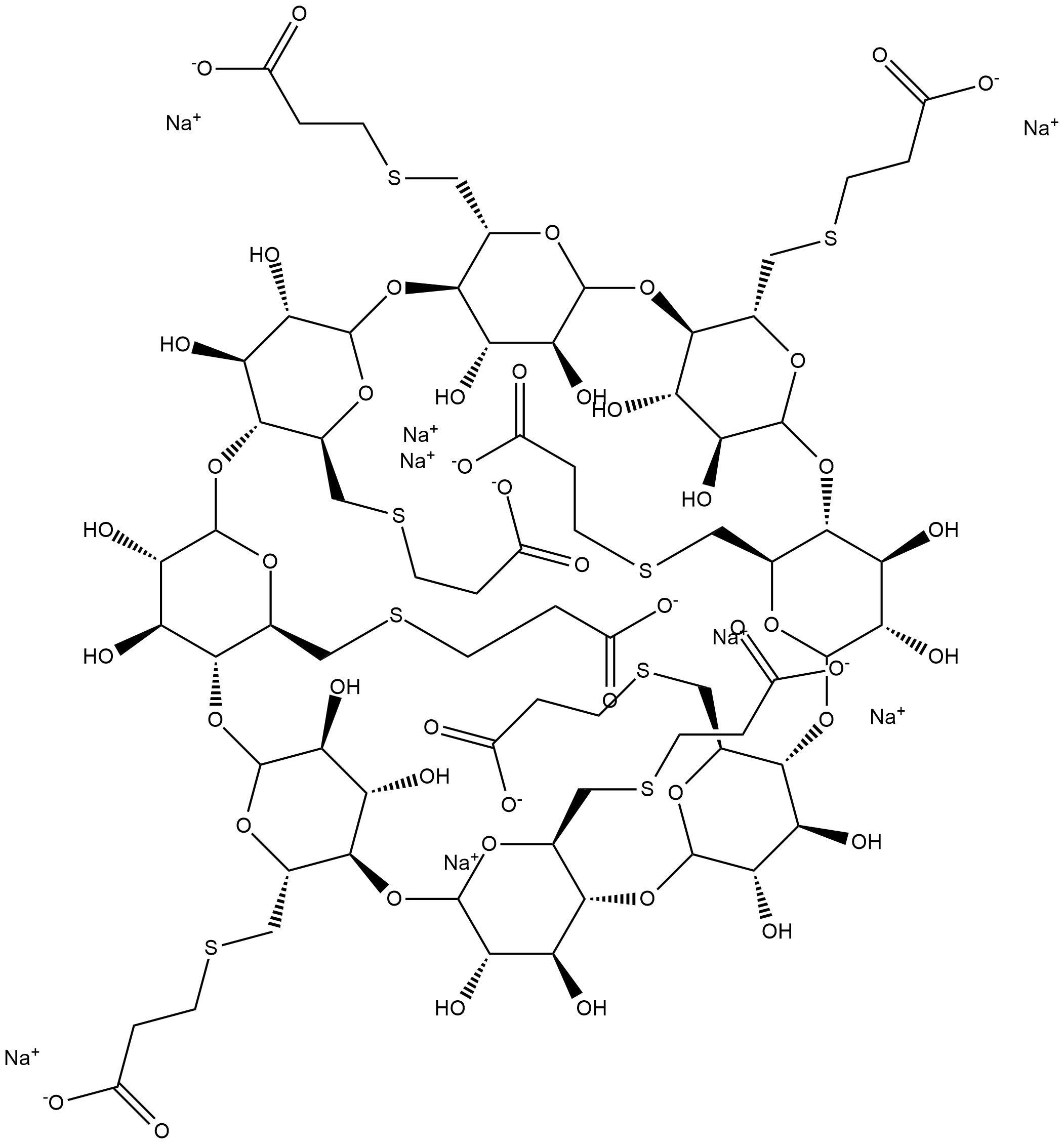 Sugammadex sodium Chemische Struktur