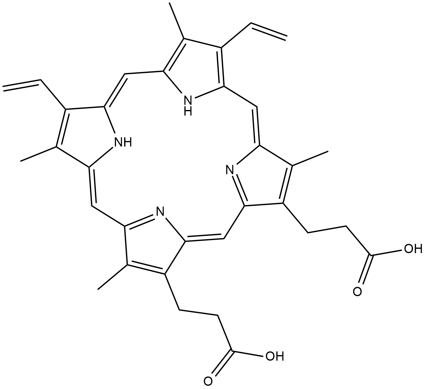 Protoporphyrin IX  التركيب الكيميائي