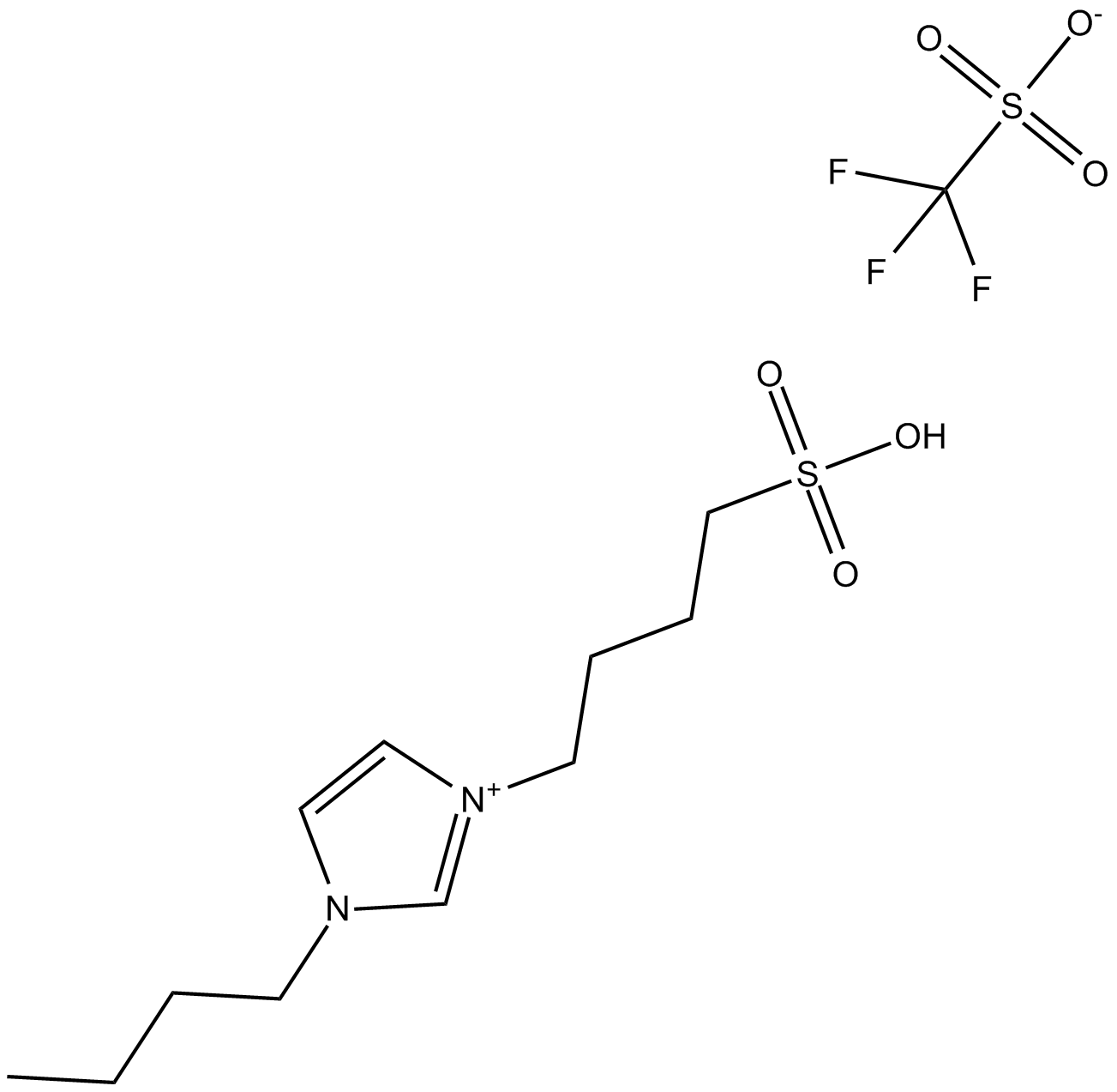 1-Butyl-3-(4-sulfobutyl)imidazolium trifluoromethanesulfonate 化学構造