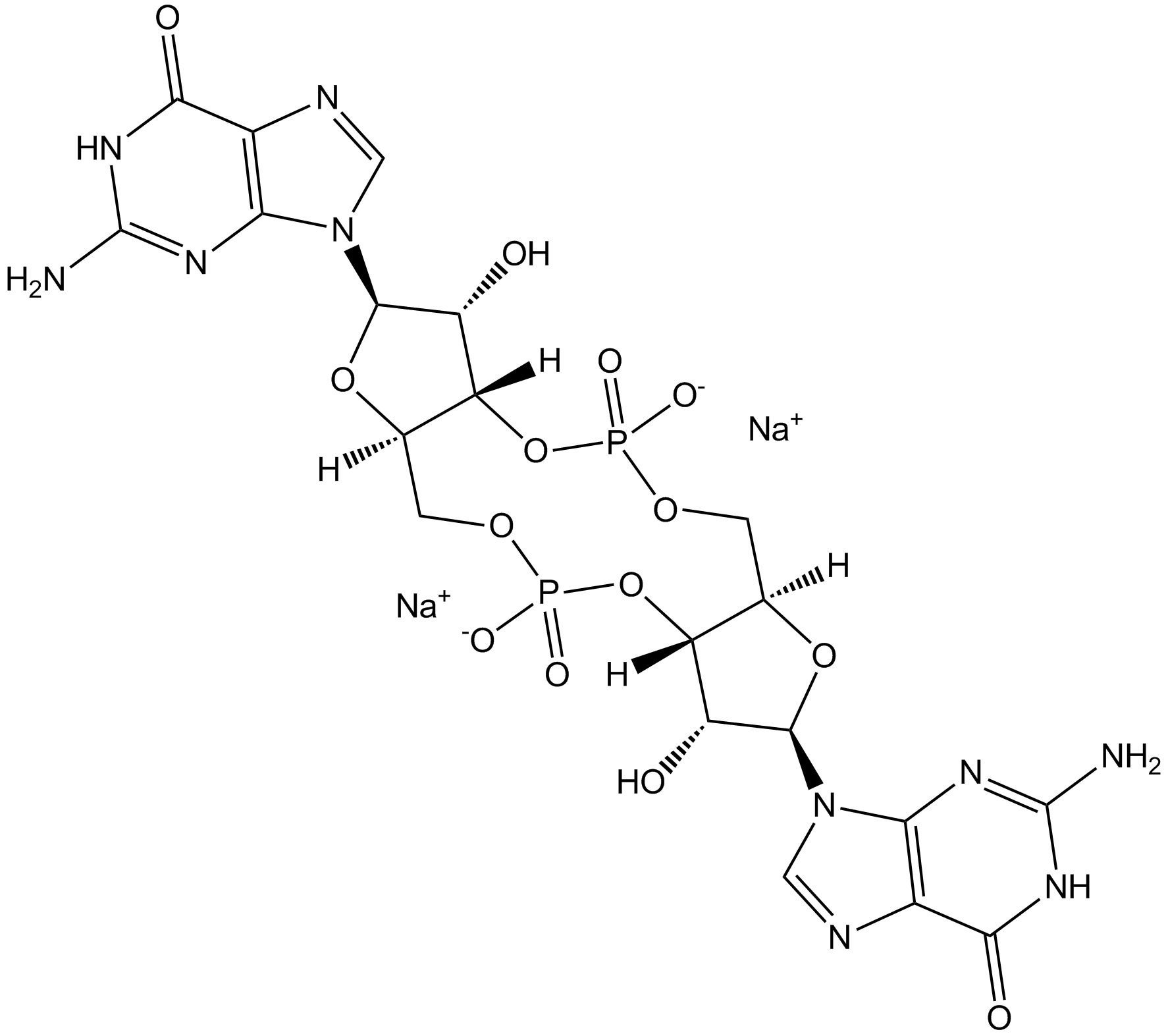 Cyclic di-GMP (sodium salt) 化学構造