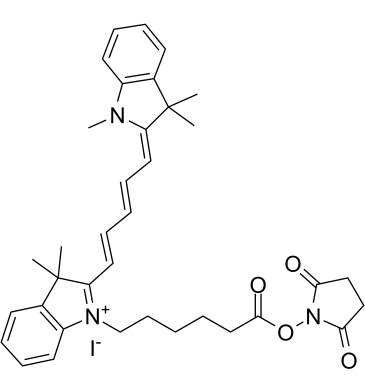 Cyanine5 NHS ester iodide  化学構造