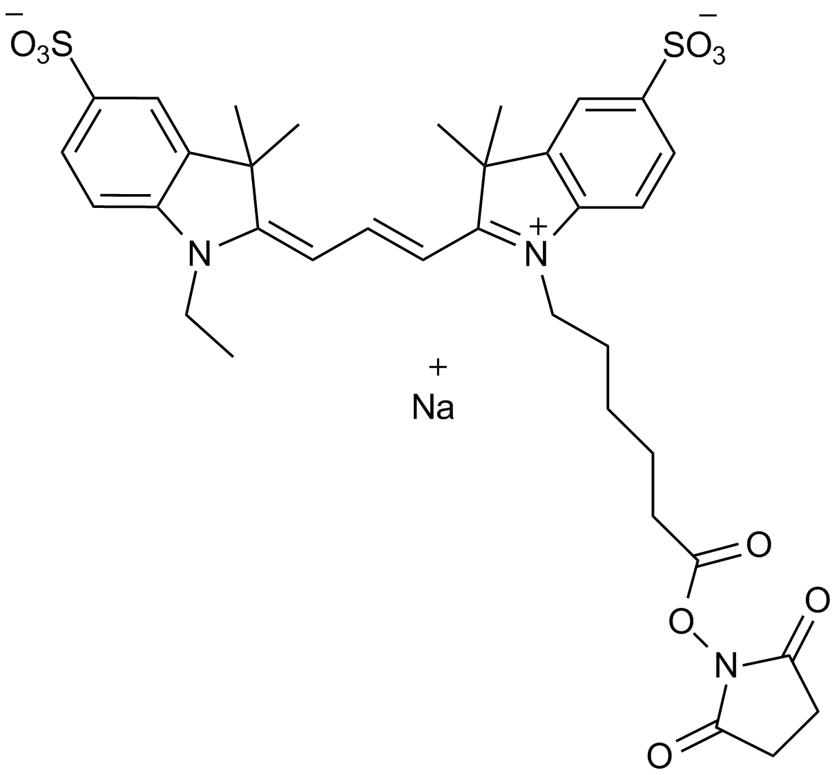 Cy3 NHS ester(Et) التركيب الكيميائي