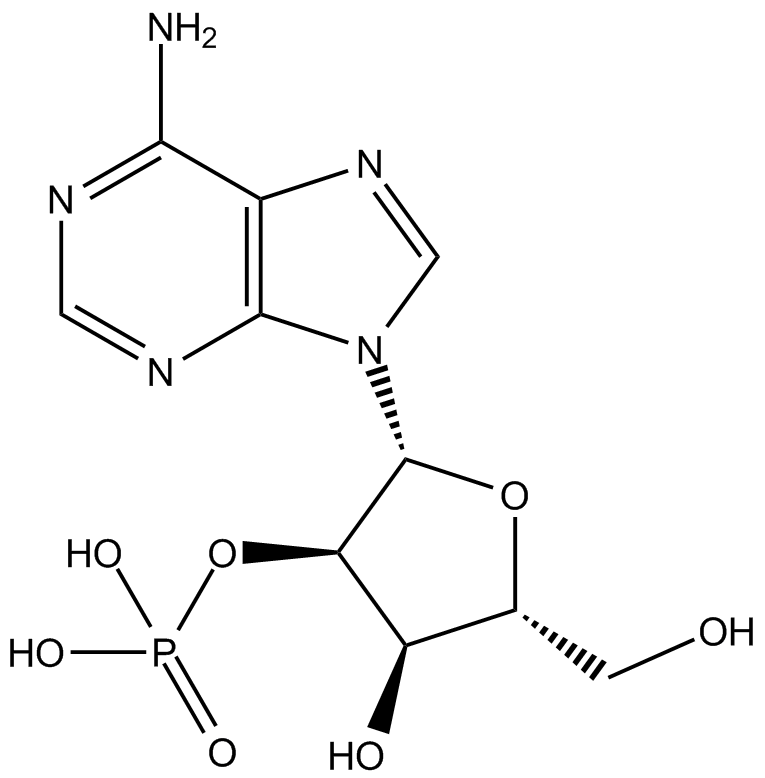 Adenosine 2′-monophosphate 化学構造