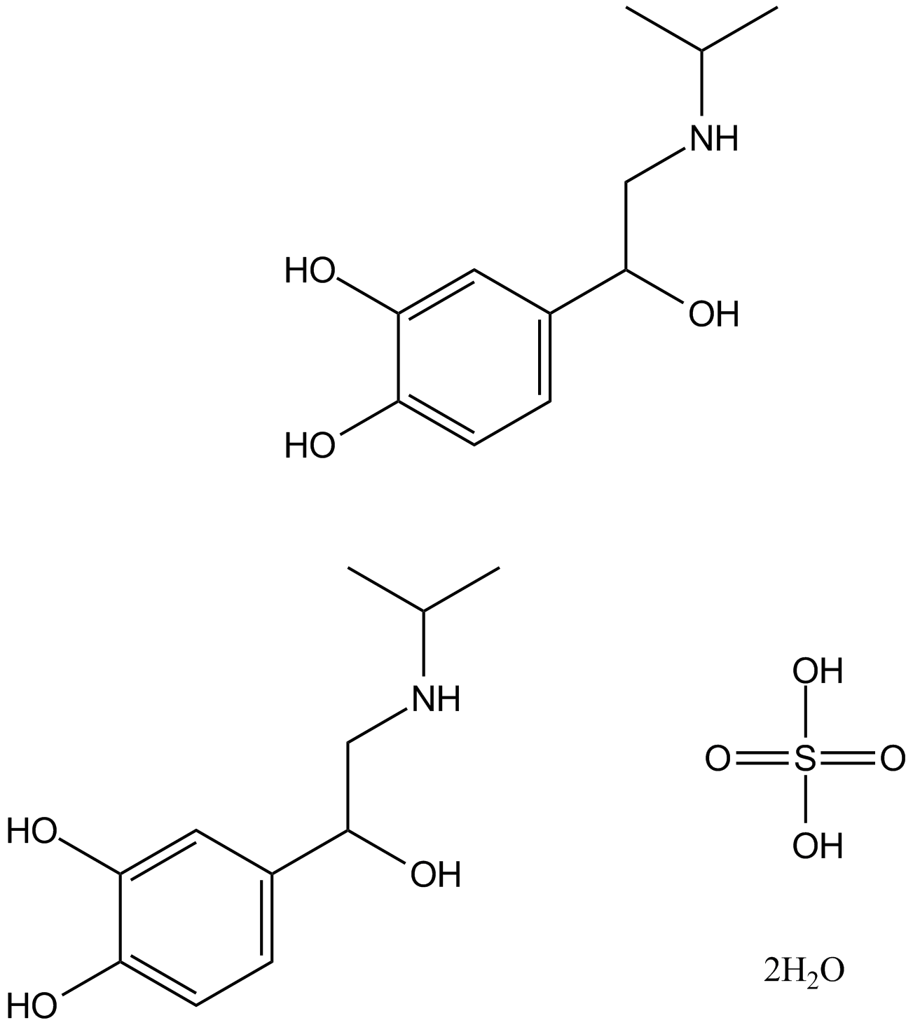Isoproterenol sulfate dihydrate التركيب الكيميائي