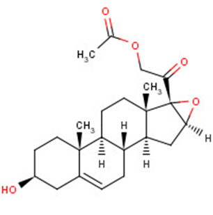 16,17-Epoxy-21-acetoxypregnenolone Chemische Struktur