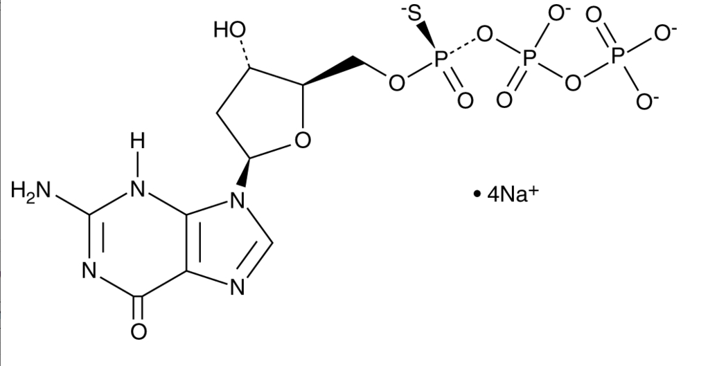 Sp-2'-Deoxyguanosine-5'-O-(1-thiotriphosphate) Chemische Struktur