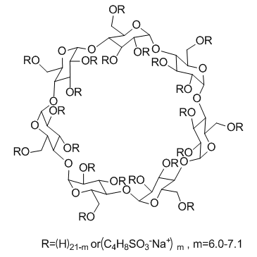 SBE-β-CD (Sulfobutylether-β-Cyclodextrin) Chemische Struktur
