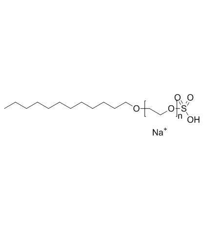Sodium laureth sulfate (Sodium lauryl polyoxyethylene ether sulfate) 化学構造