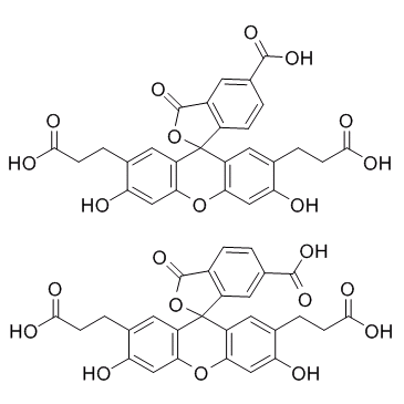 BCECF (2′,7′-Bis(2-carboxyethyl)-5(6)-carboxyfluorescein) التركيب الكيميائي