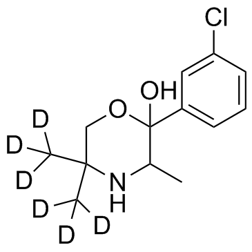 Bupropion morpholinol D6 (Hydroxy Bupropion D6)  Chemical Structure