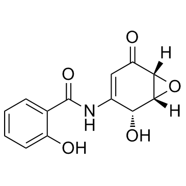 (+)-DHMEQ ((1R,2R,6R)-Dehydroxymethylepoxyquinomicin)  Chemical Structure
