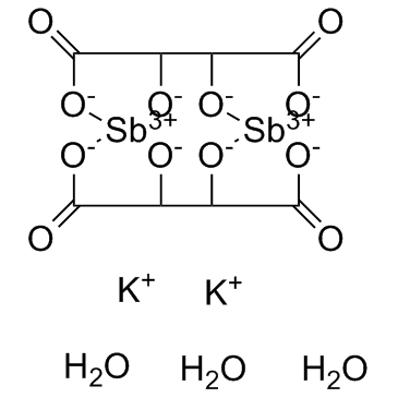 Antimonyl potassium tartrate trihydrate (Potassium antimonyl tartrate trihydrate) 化学構造