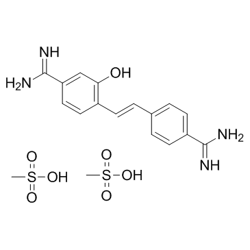 Hydroxystilbamidine bis(methanesulfonate) Chemische Struktur
