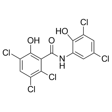Oxyclozanide 化学構造