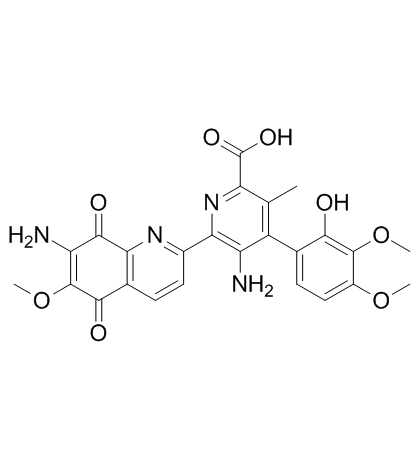 Streptonigrin (Bruneomycin)  Chemical Structure