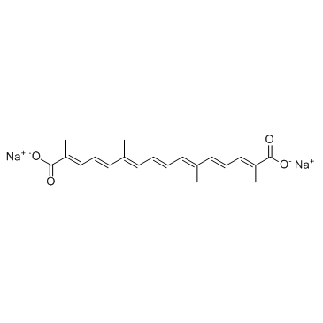 Transcrocetinate disodium (Disodium trans-crocetinate)  Chemical Structure