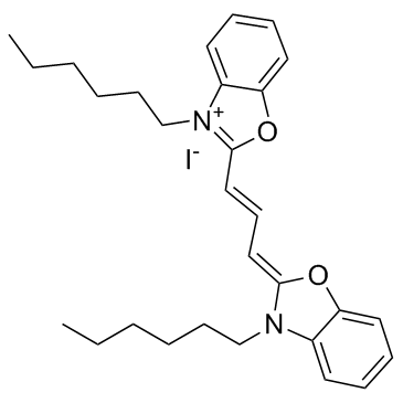 3,3'-Dihexyloxacarbocyanine iodide (DiOC6(3) iodide) التركيب الكيميائي