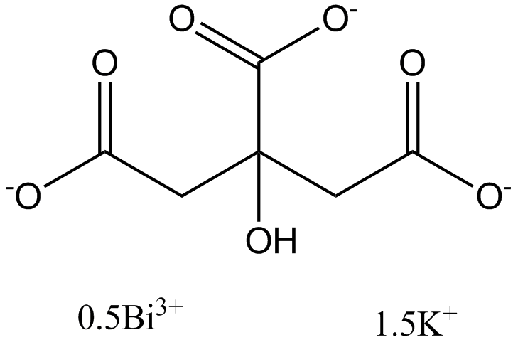 Gastrodenol (Bismuth tripotassium dicitrate) التركيب الكيميائي